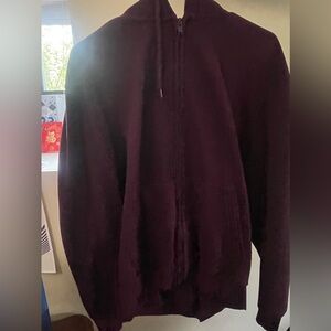 Red Maroon Zip Up Hoodie